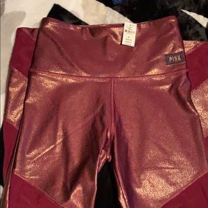 PINK METALLIC LEGGINGS